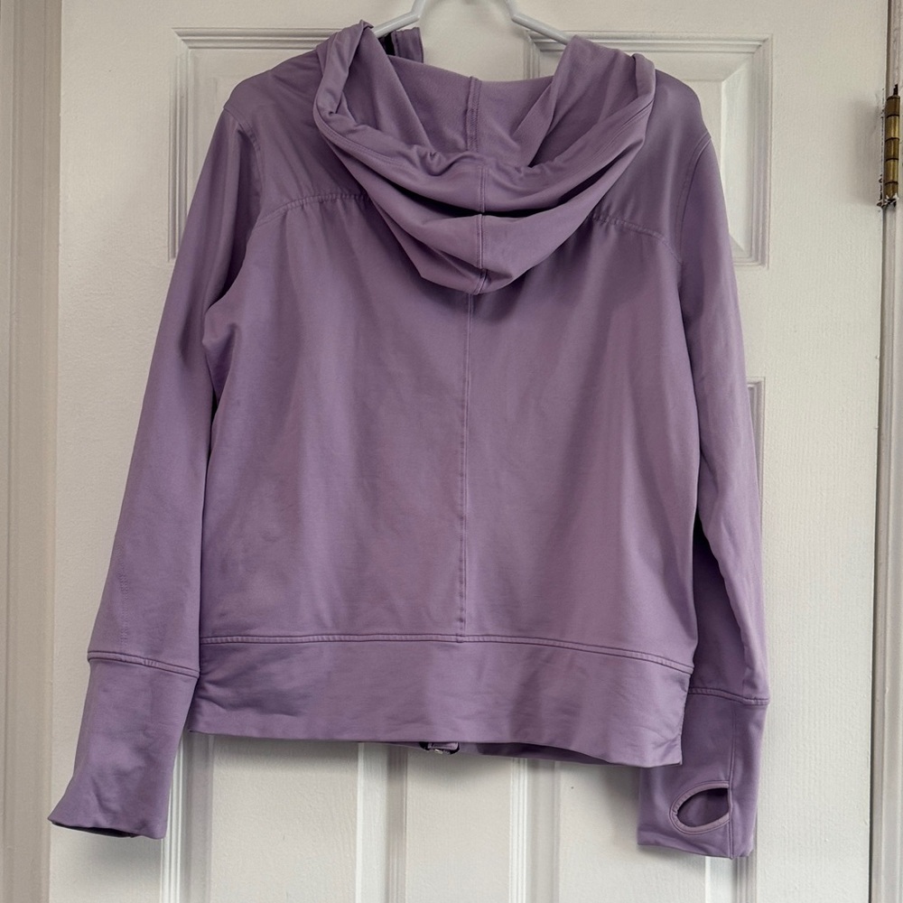 Women's ALO Purple Yoga Jacket size Large Hooded Full Zip Coolfit - Picture 7 of 8